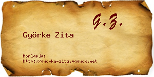 Györke Zita névjegykártya
