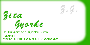 zita gyorke business card